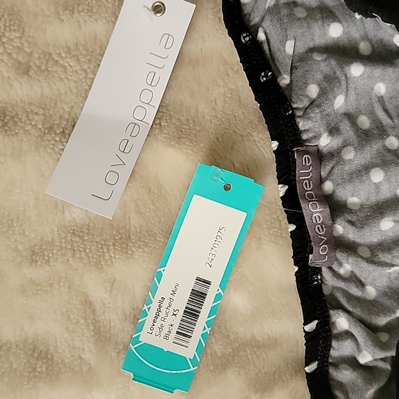 Loveapella black and white polka dot rouched skirt XS - Picture 5 of 6